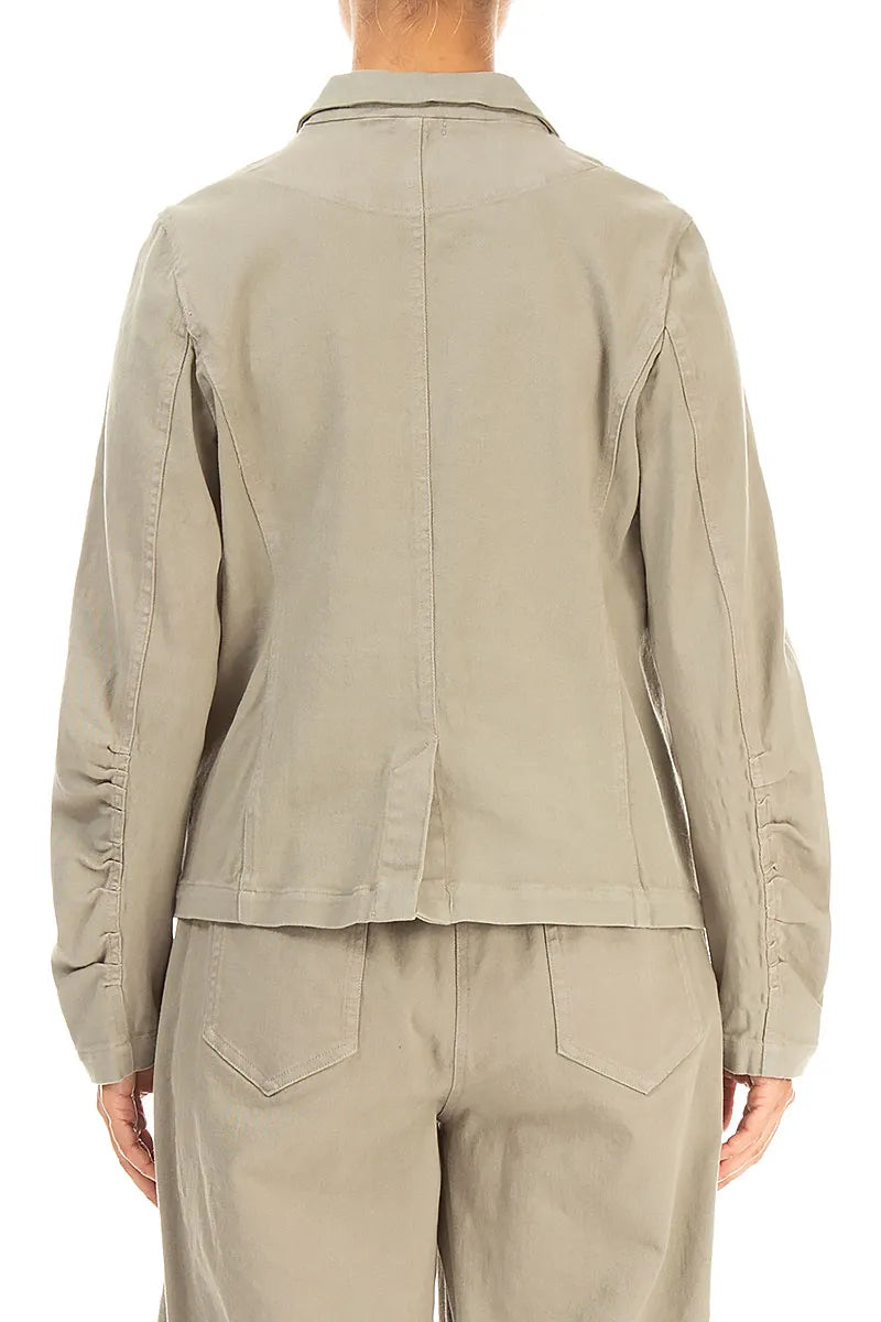 Shaped Olive Grey Cotton Jacket 2