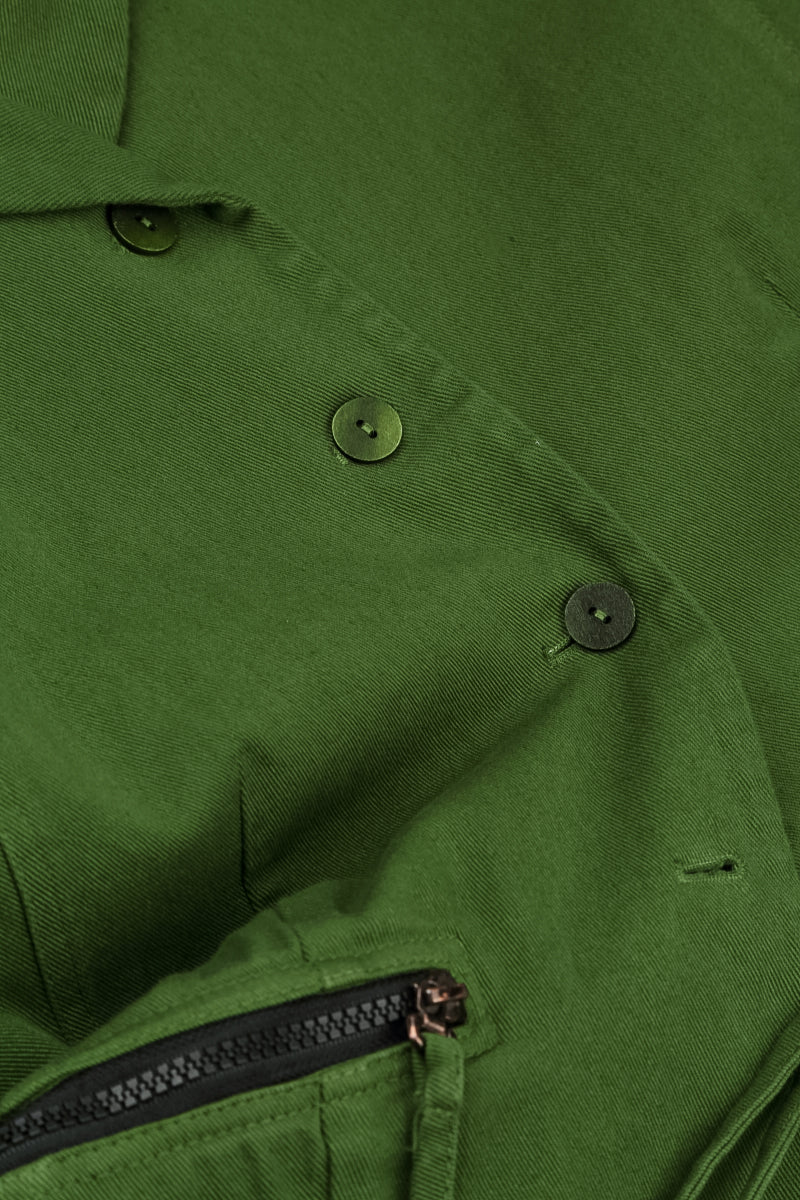 Shaped Shamrock Green Denim Cotton Jacket