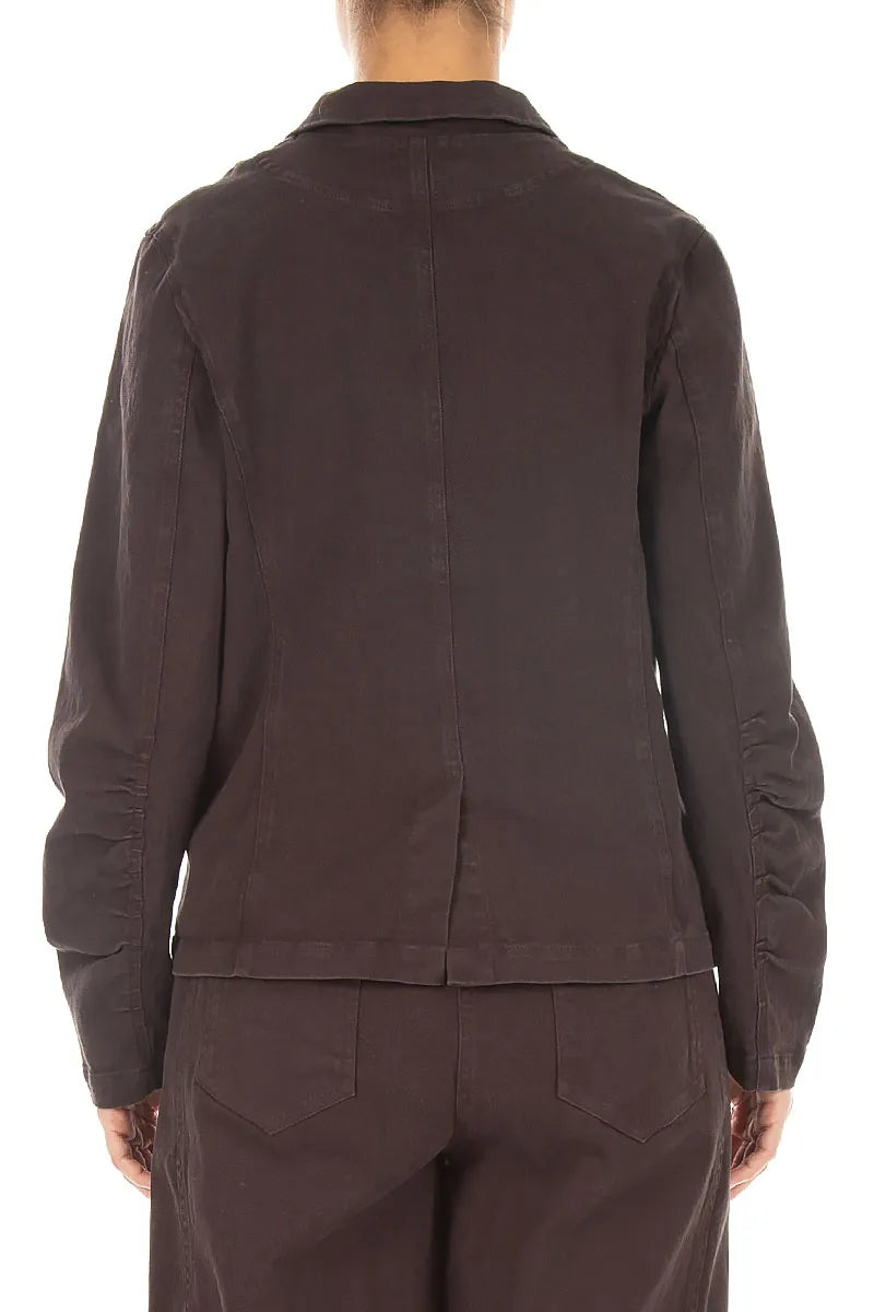 Shaped Truffle Brown Denim Cotton Jacket 2