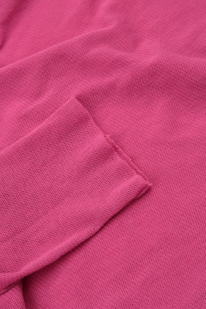 Sheer Fuchsia Mesh Soft Cotton Blouse