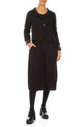 Short Black Silk Chiffon Jacket 4