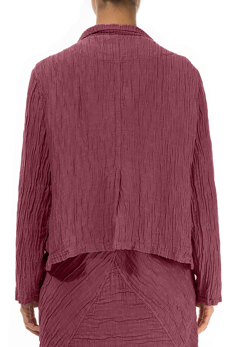 Short Crinkled Antique Ruby Silk Jacket 2