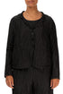 Short Crinkled Black Silk Linen Jacket 1