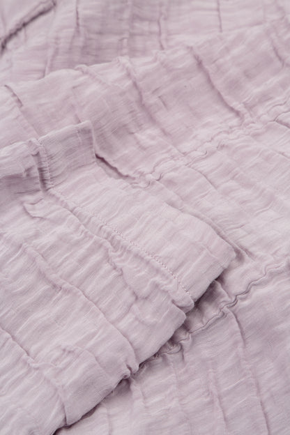 Short Crinkled Lilac Silk Linen Jacket 5