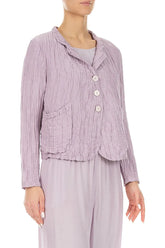 Short Crinkled Lilac Silk Linen Jacket 3