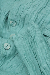 Short Crinkled Mint Silk Linen Jacket 5