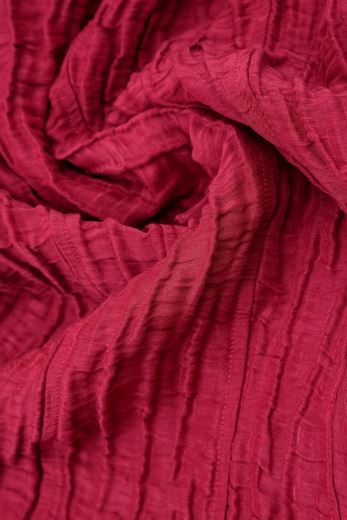 Short Crinkled Ruby Silk Linen Jacket
