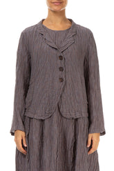 Short Crinkled Truffle Silk Jacket 1