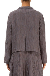 Short Crinkled Truffle Silk Jacket 2