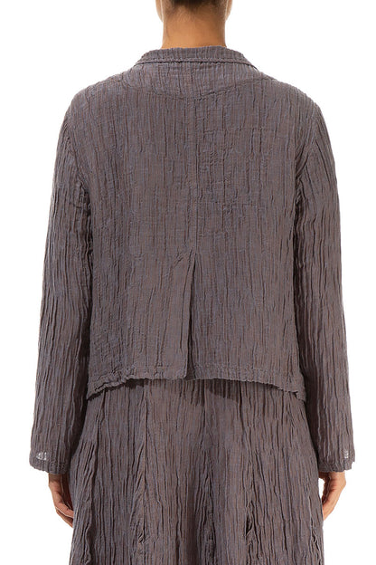 Short Crinkled Truffle Silk Jacket 2