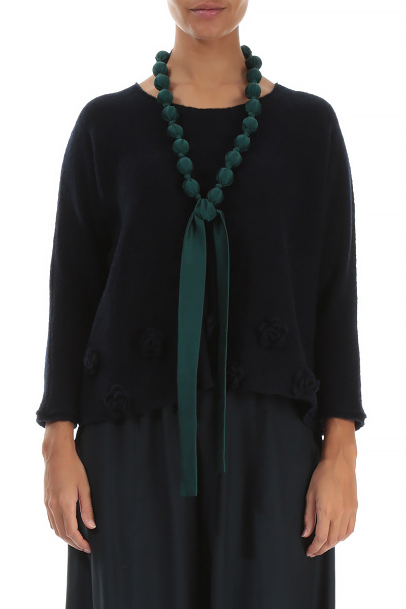 Emerald Silk Bead Necklace 1