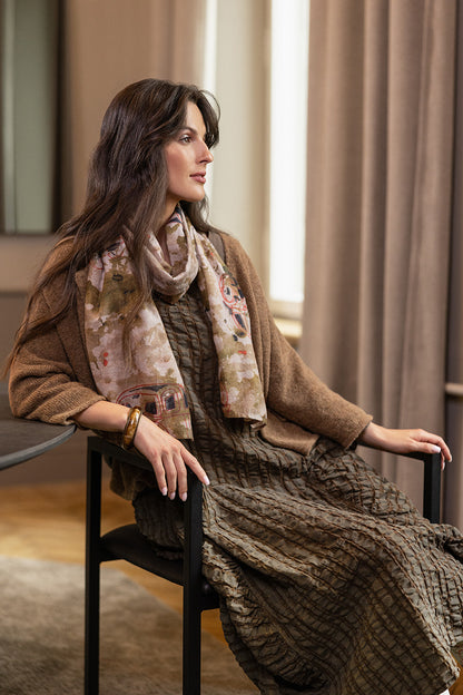 Short Loose Caramel Wool Cardigan