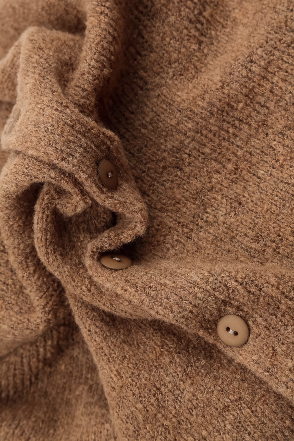 Short Loose Caramel Wool Cardigan