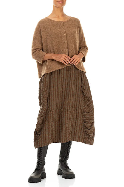 Short Loose Caramel Wool Cardigan