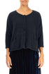 Short Loose Dark Navy Wool Cardigan 1