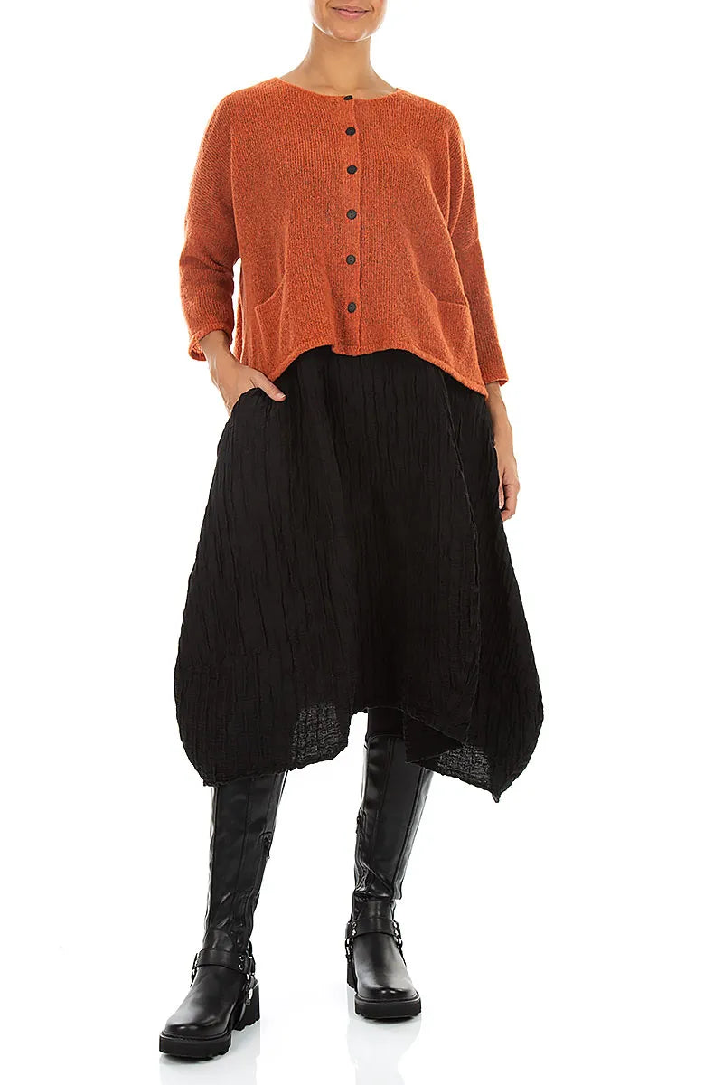 Gilet court et ample en Laine orange