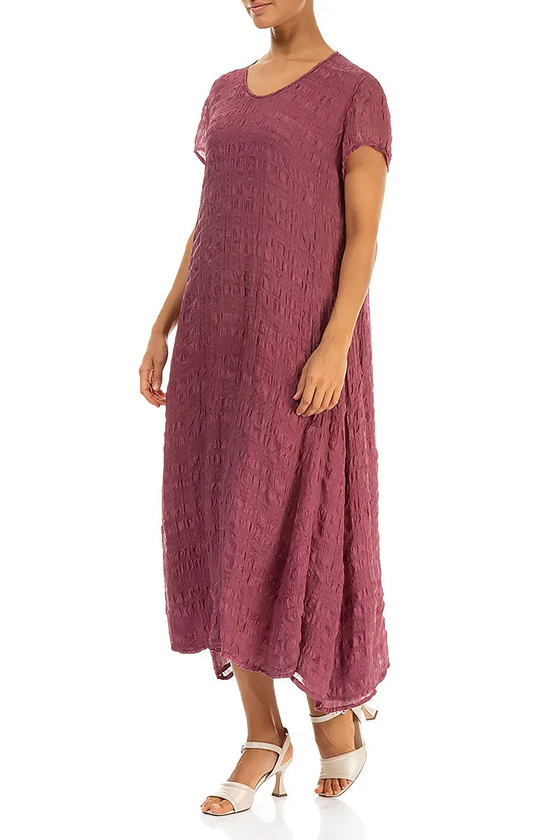 Short Sleeves Antique Ruby Light Silk Dress 4