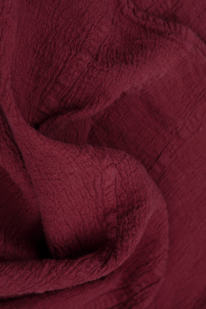 Short Sleeves Antique Ruby Linen Viscose Blouse 5