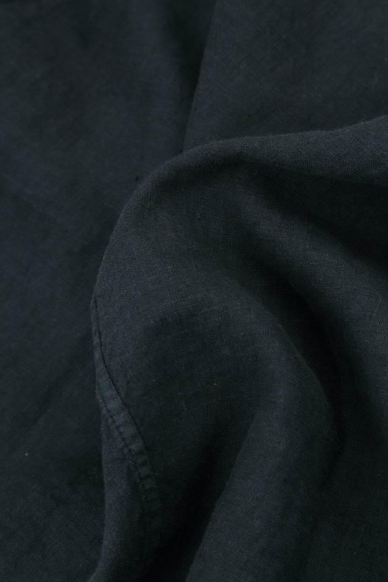 Short Sleeves Balloon Graphite Linen Dress 5