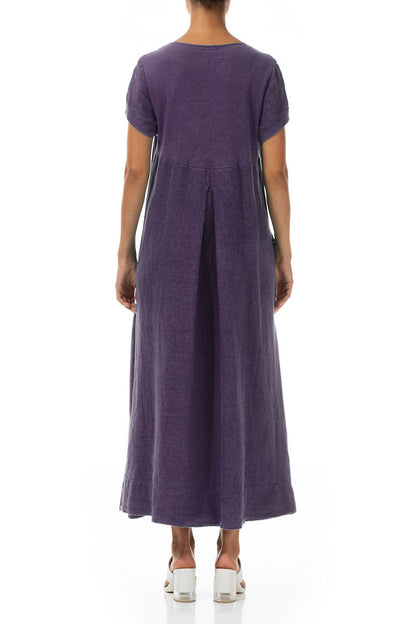 Ärmelloses Maxi-Leinenkleid Amethyst