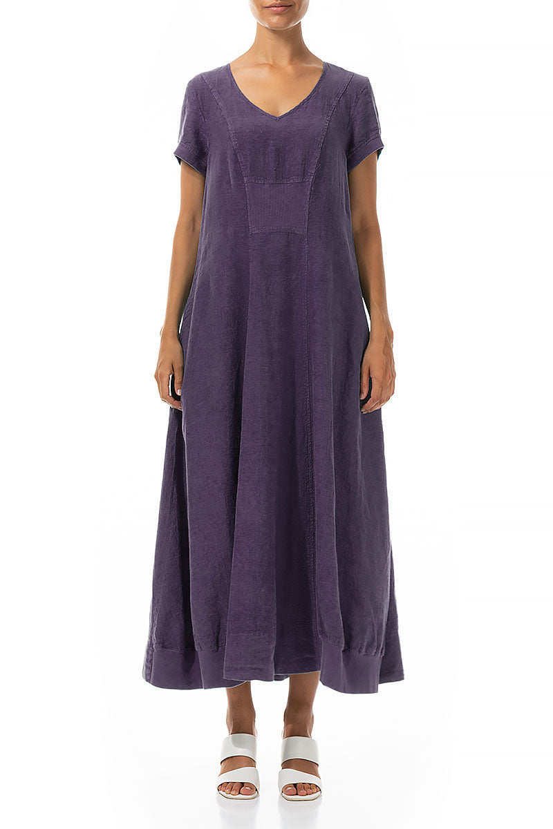 Ärmelloses Maxi-Leinenkleid Amethyst