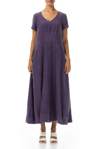 Ärmelloses Maxi-Leinenkleid Amethyst