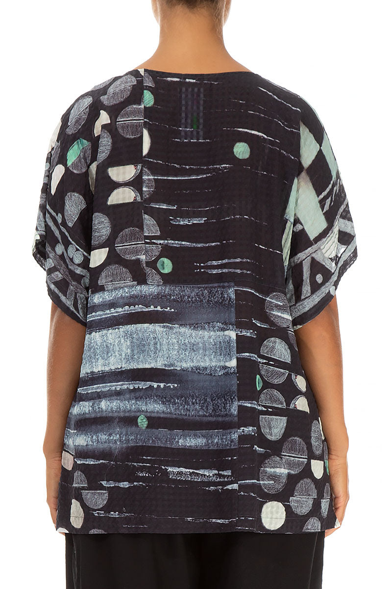 Short Sleeves Moonlight Silk Blouse 2