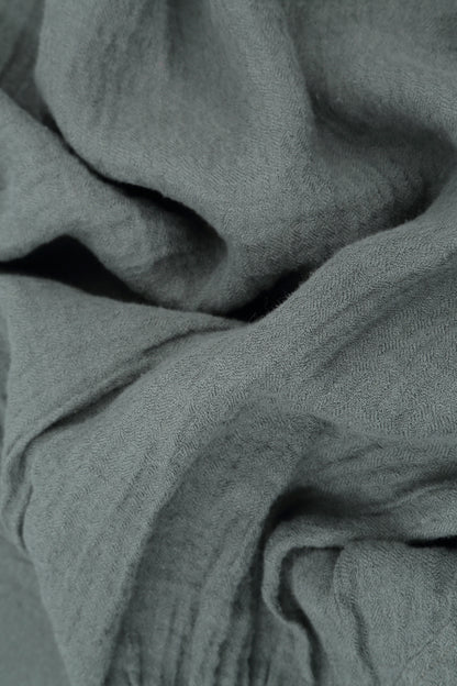 Short Sleeves Sage Linen Blouse 5