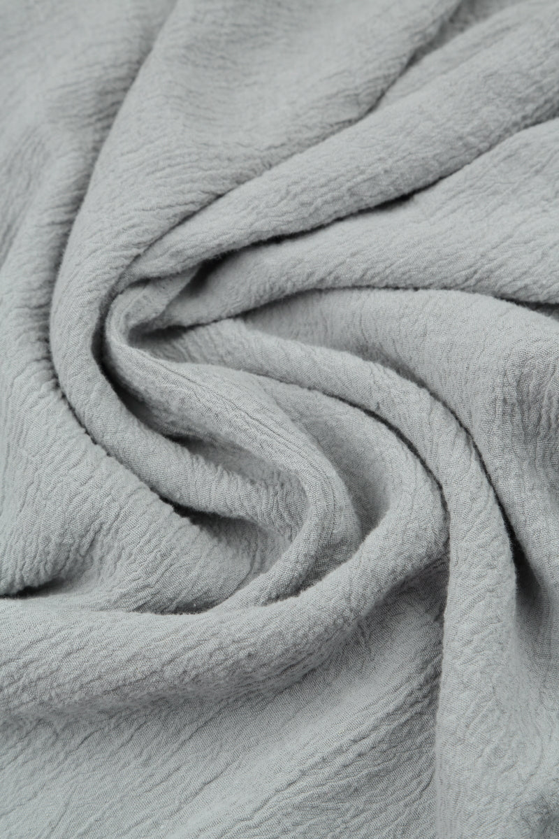 Short Sleeves Silver Grey Linen Viscose Blouse 5