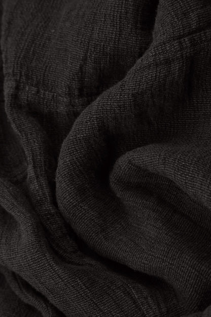 Side Buttons Forest Brown Mélange Linen Dress 5