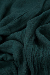 Side Buttons Peacock Mélange Linen Dress 5