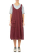 Side Pocket Antique Ruby Linen Pinafore Dress 1