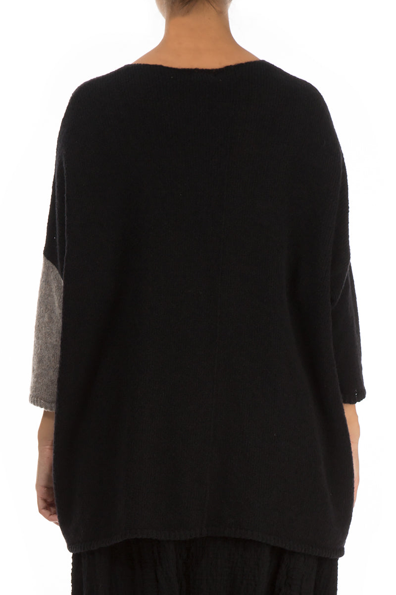 Side Pocket Black &amp; Light Brown Sweater 2
