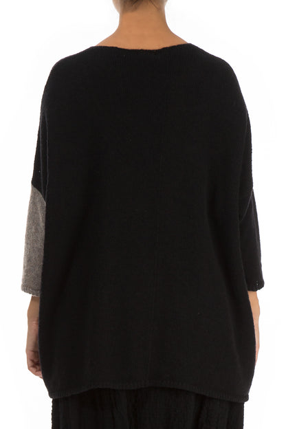 Side Pocket Black &amp; Light Brown Sweater 2