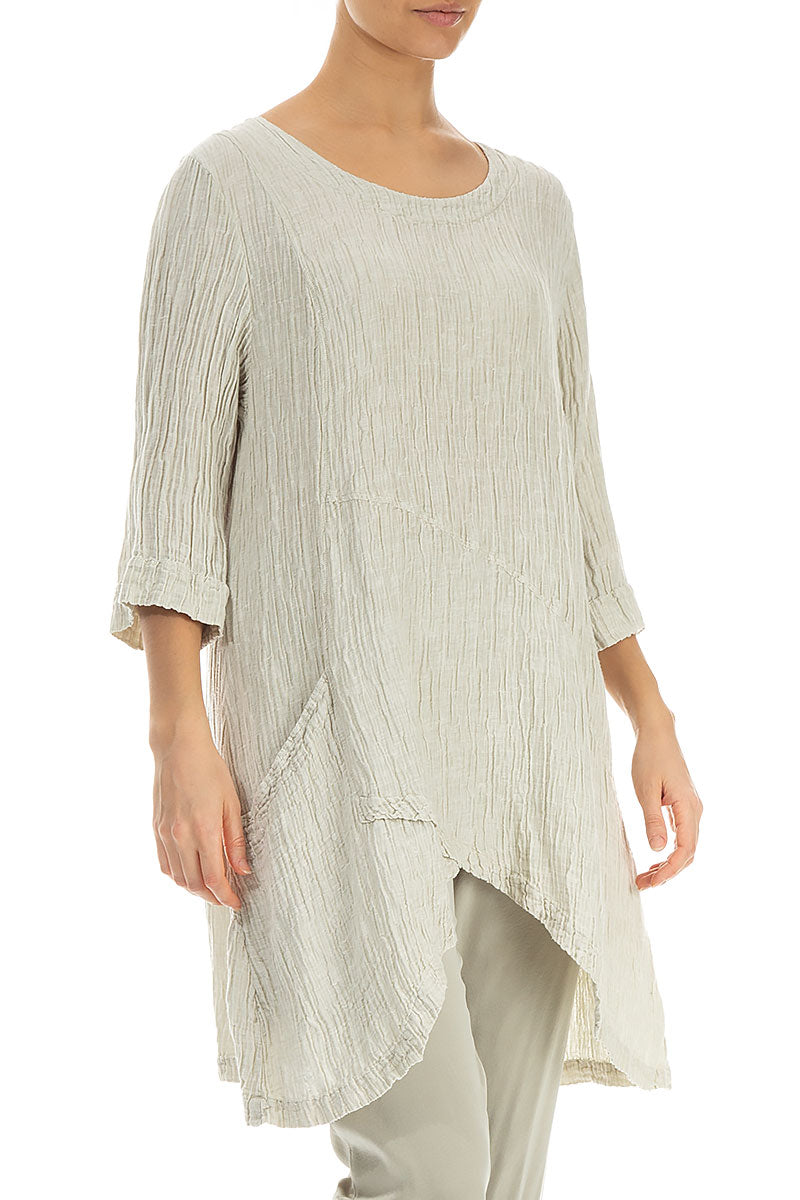 Pocket Crinkled Pearl Silk Tunic 3