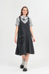 Side Pocket Graphite Linen Pinafore Dress 1