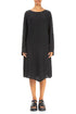Side Pockets Bubble Black Silk Tunic Dress 1