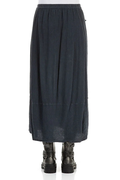 Side Pockets Charcoal Linen Viscose Skirt 2
