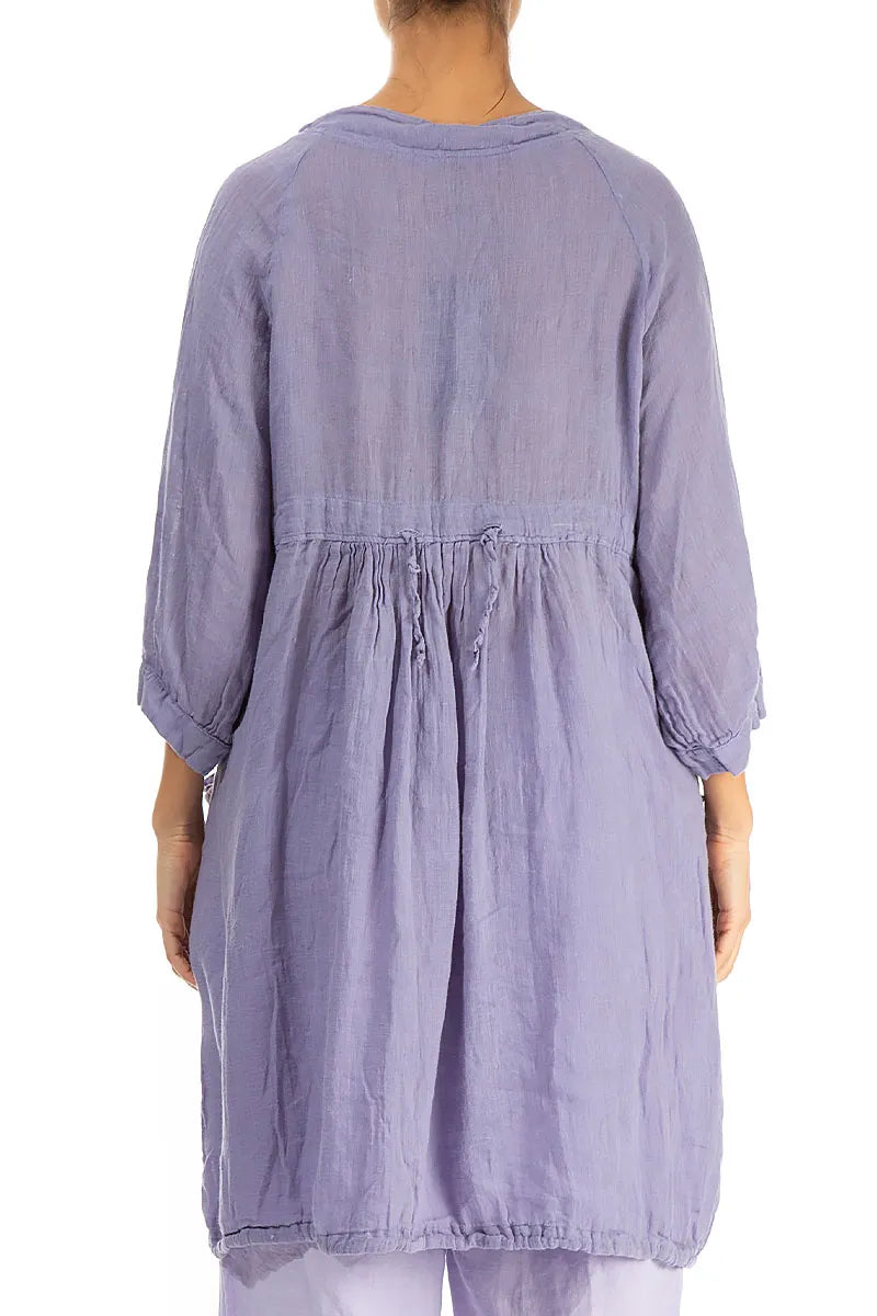 Side Pockets Lavender Gauze Linen Tunic 2