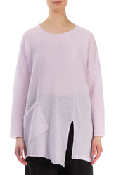 Side Split Light Pink Wool Sweater 2