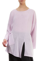 Side Split Light Pink Wool Sweater 4