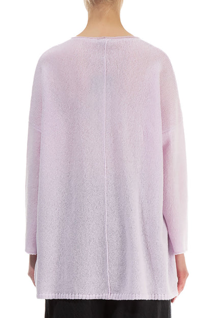 Side Split Light Pink Wool Sweater 3