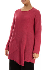 Side Split Pink Punch Wool Sweater 3