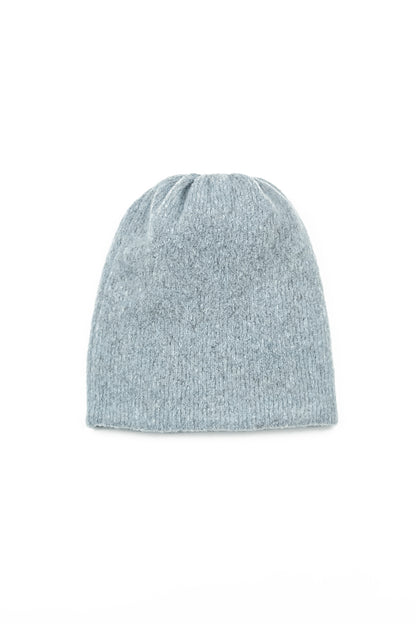 Silver Blue Wool Beanie Hat 4