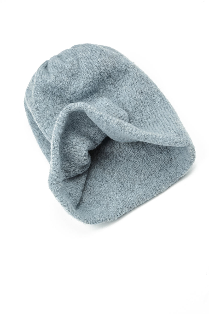 Silver Blue Wool Beanie Hat 5