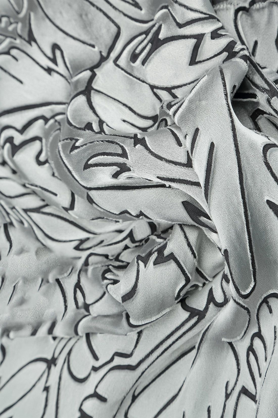 Silver Devoré Feather Silk Scarf 5