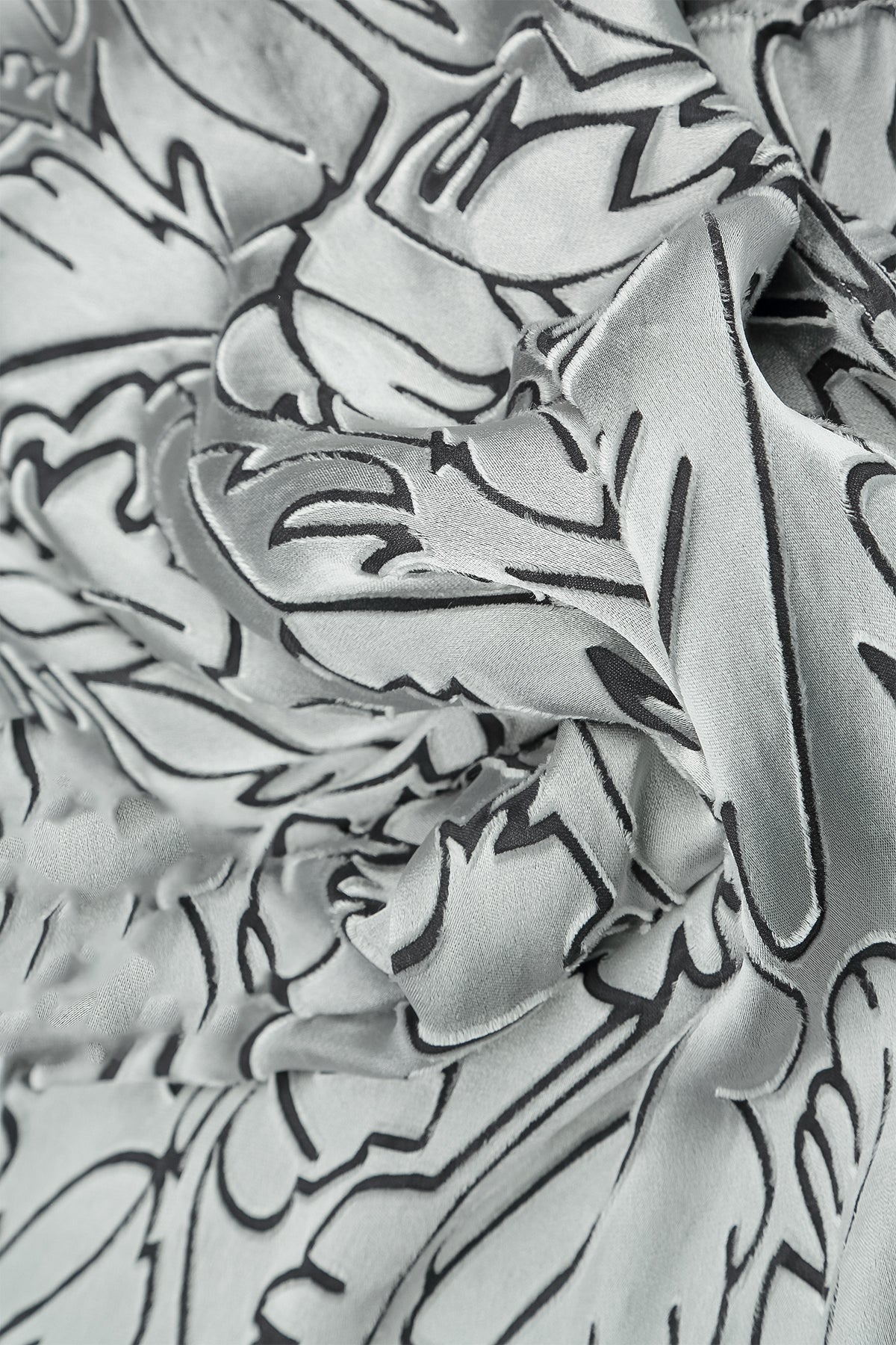 Silver Devoré Feather Silk Scarf 6
