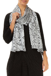 Silver Devoré Feather Silk Scarf 4