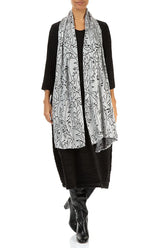 Silver Devoré Feather Silk Scarf 3