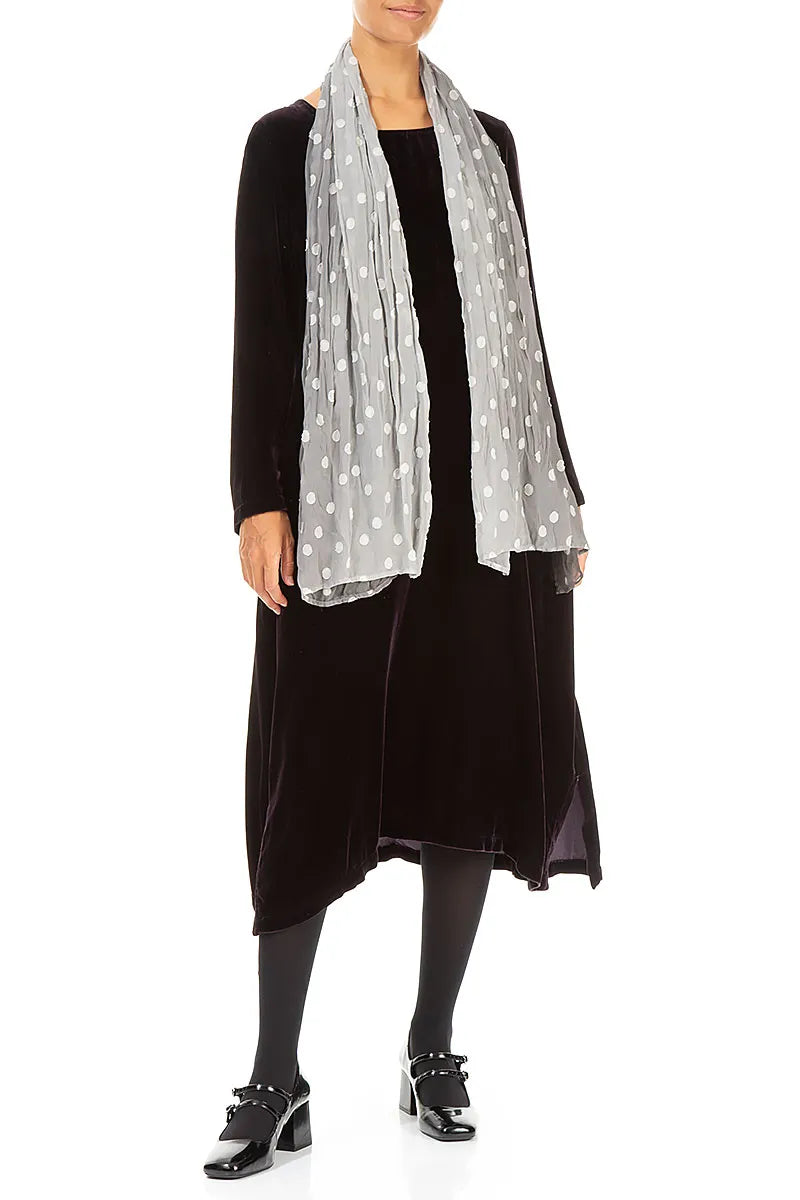 Silver Light Dotty Ombré Silk Scarf 2